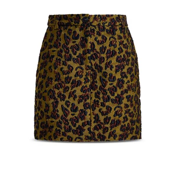 Essentiel Antwerp Leopard Jacquard Mini Skirt 8 - Picture 7 of 8